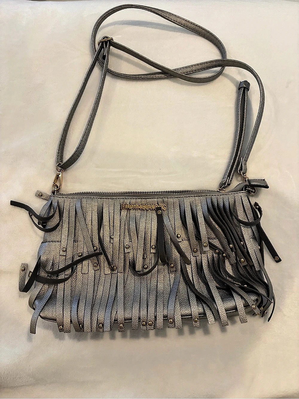 Michael Kors Fringe Crossbody in Gray